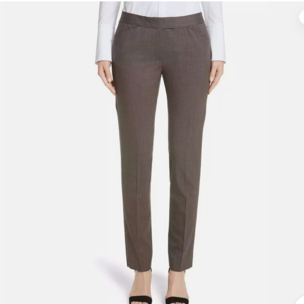 Lafayette 148 New York Taupe Wool Blend Leg Pants Sz 14